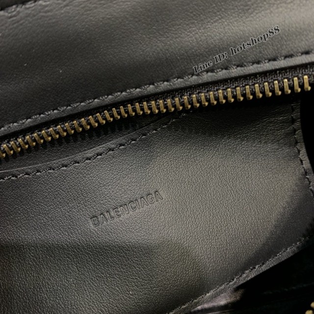 Balenciaga專櫃爆款平紋黑色金扣手袋手提包 638512 巴黎世家小號Neo Classic機車包 fyj1457